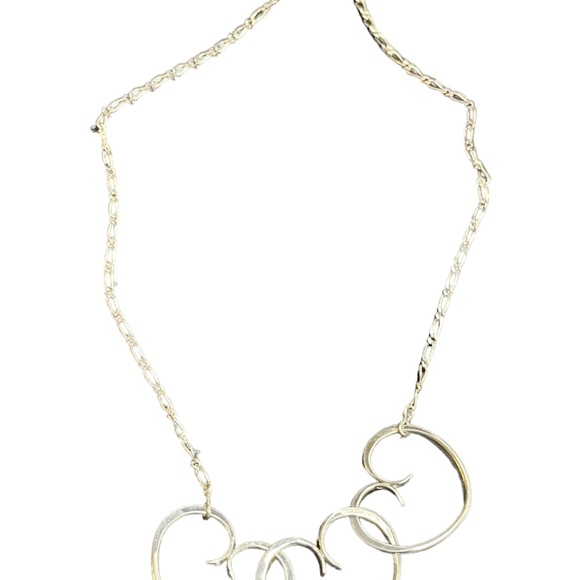 Sterling Silver Triple Interlocking Hearts Necklace, Stars & Stripes 24” - Picture 6 of 7